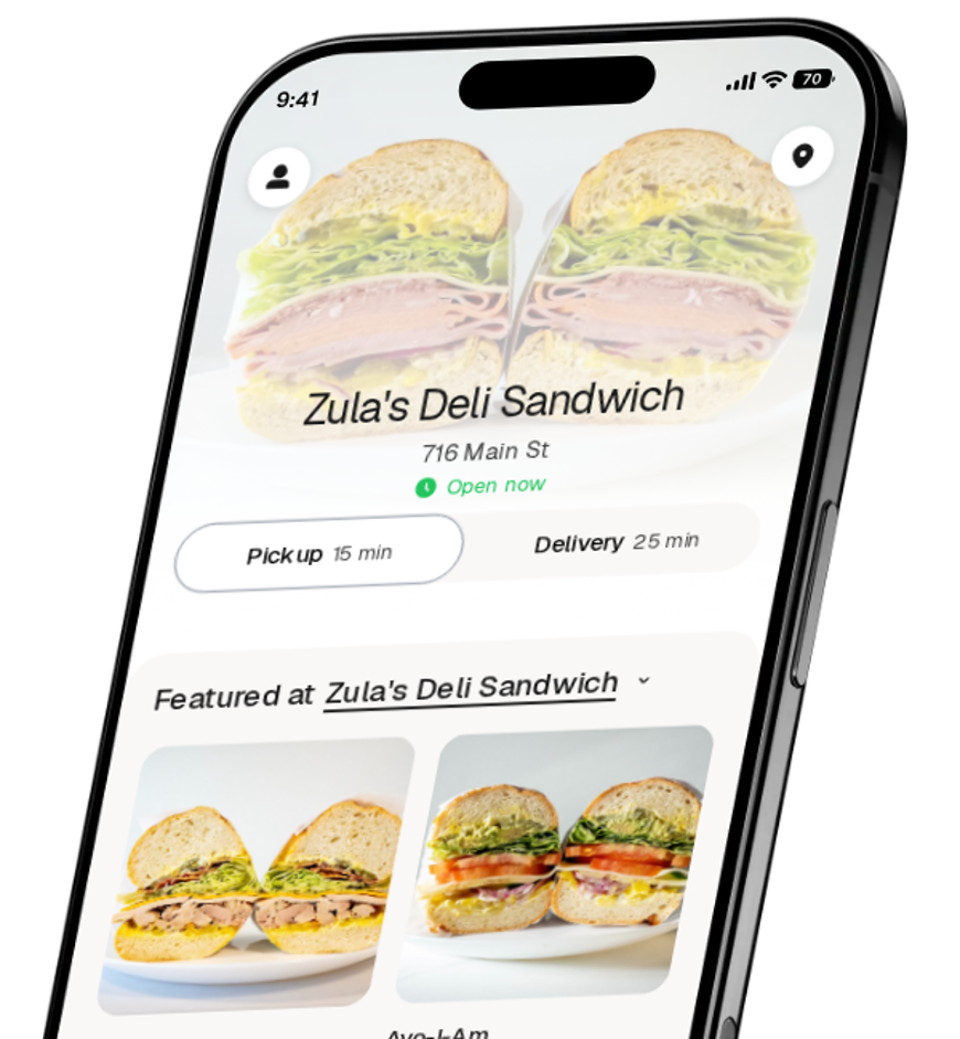Zula's Deli Sandwich app preview